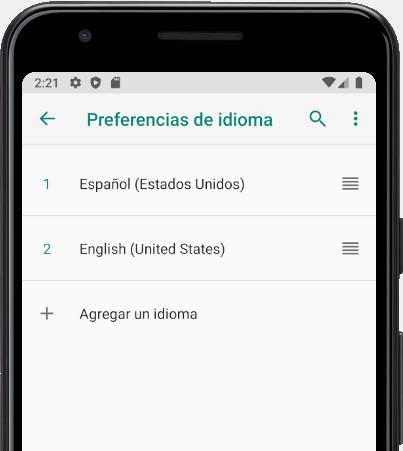 Agregar un idioma Android