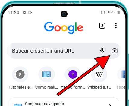 Icono cámara en buscador Google