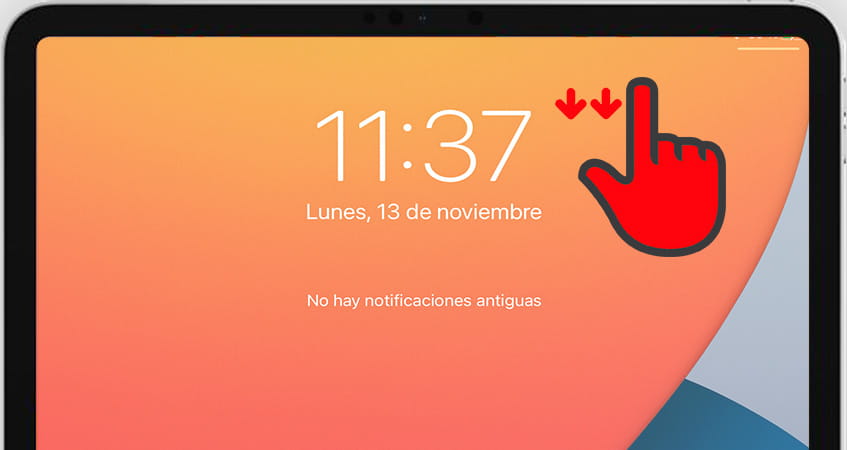Abrir centro de control en Apple iPad Pro