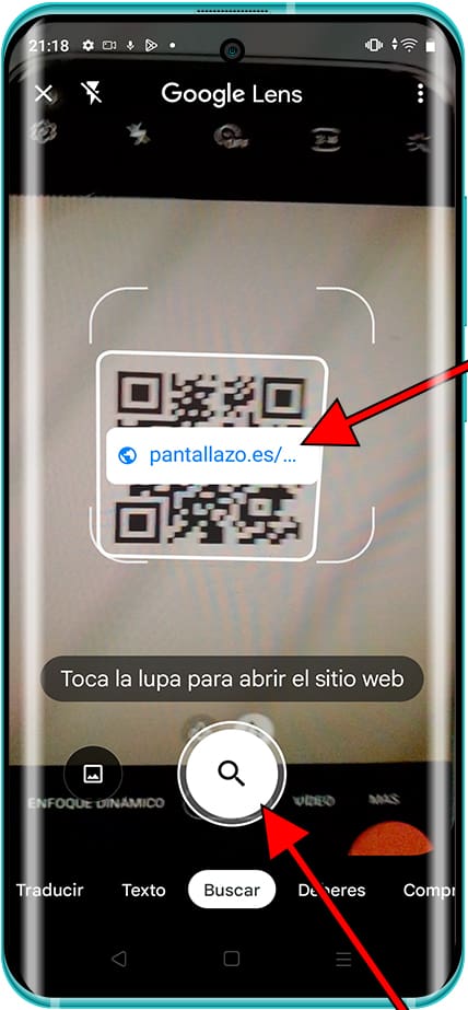 Abrir enlace QR desde Google Lens