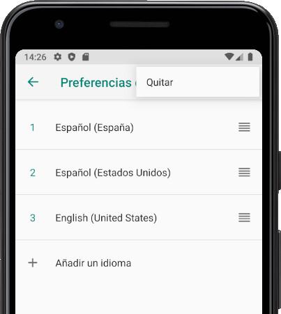 Quitar idiomas Android