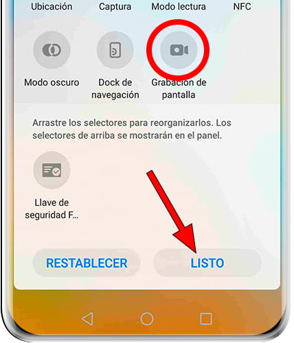 Icono grabar pantalla Enjoy 9e