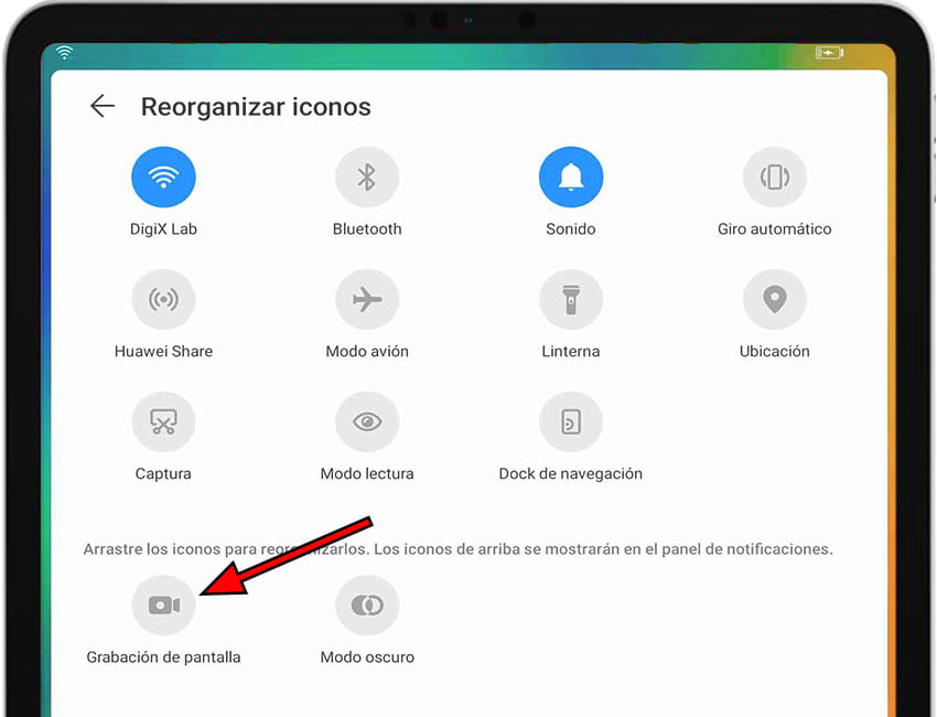 Editar panel rápido MediaPad 10 Link+
