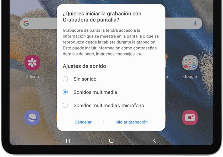 Detener grabación de pantalla Galaxy Tab S10 Ultra