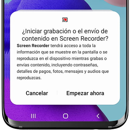Detener grabación de pantalla Galaxy Q T589R