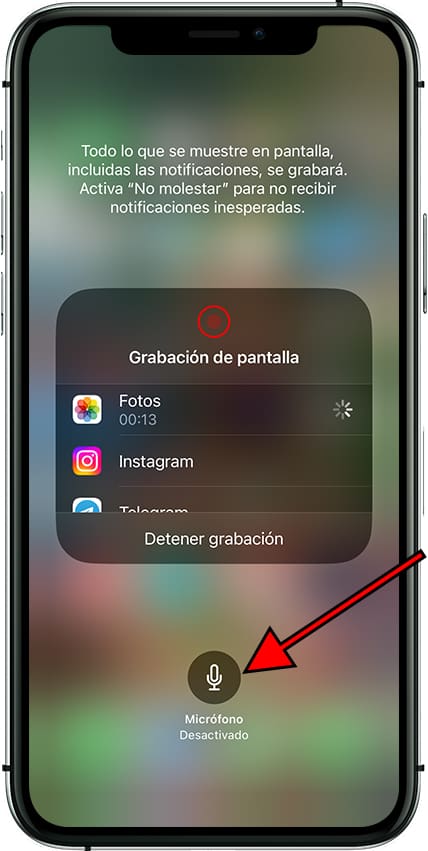 Activar micrófono grabación de pantalla