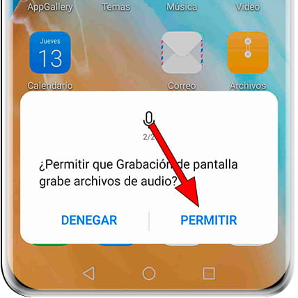 Mensaje permiso grabar audio Huawei Enjoy 9e