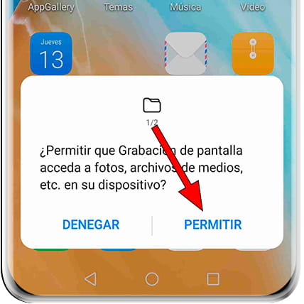 Mensaje grabar pantalla Enjoy 9e