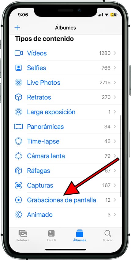 Tipos de contenido: Grabaciones de pantalla Apple iPhone 16 Plus