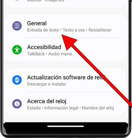 Ajustes generales Galaxy Watch