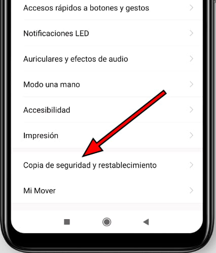 Sistema menú Android