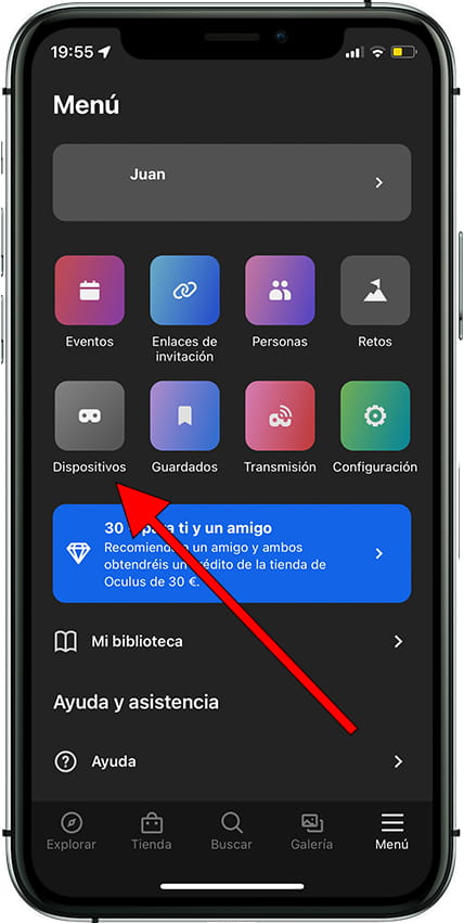Dispositivos aplicación Oculus