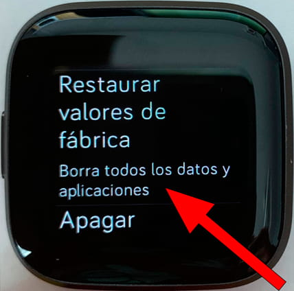 Restaurar valores de fábrica Fitbit