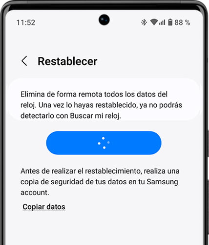 Restableciendo Galaxy Watch