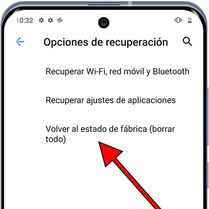 Volver al estado de fábrica Android