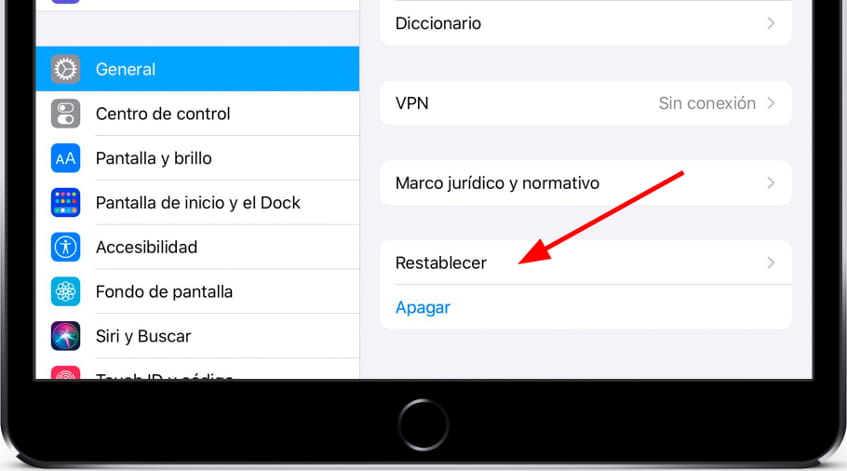 Restablecer iOS