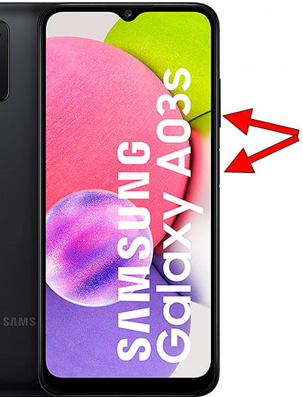Captura de pantalla en Samsung Galaxy A03s