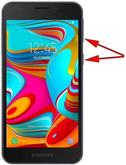 Captura de pantalla en Samsung Galaxy A2 Core
