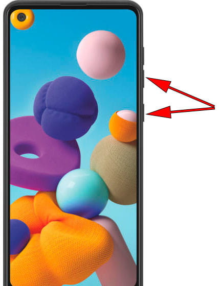 Captura de pantalla en Samsung Galaxy A21