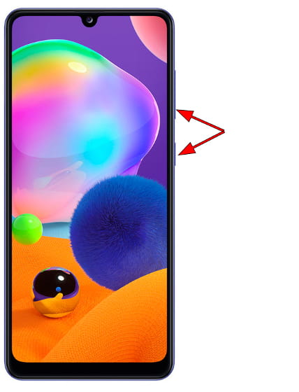 Captura de pantalla en Samsung Galaxy A31