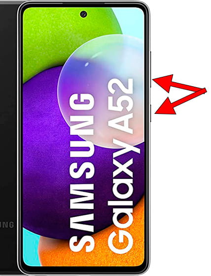 Captura de pantalla en Samsung Galaxy A52