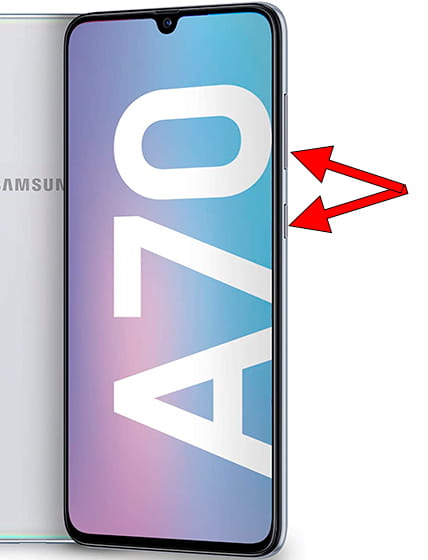 Captura de pantalla en Samsung Galaxy A70