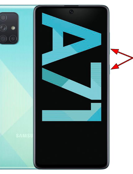 Captura de pantalla en Samsung Galaxy A71