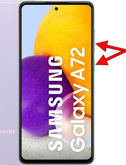 Captura de pantalla en Samsung Galaxy A72
