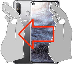 Captura de pantalla en Samsung Galaxy A8s