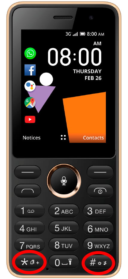 Captura pantalla con botones KaiOS