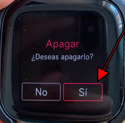 Confirmar apagado Fitbit