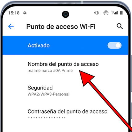 Nombre de punto de acceso Android