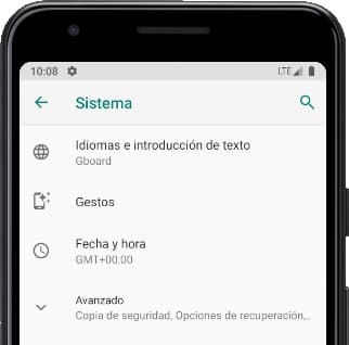 Sistema menú Android