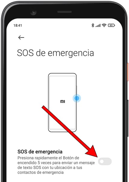 Activar SOS de emergencia Xiaomi
