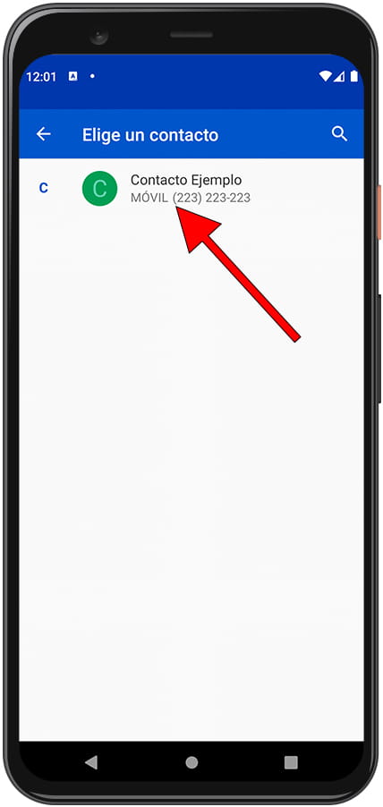 Elegir contactos emergencia Android