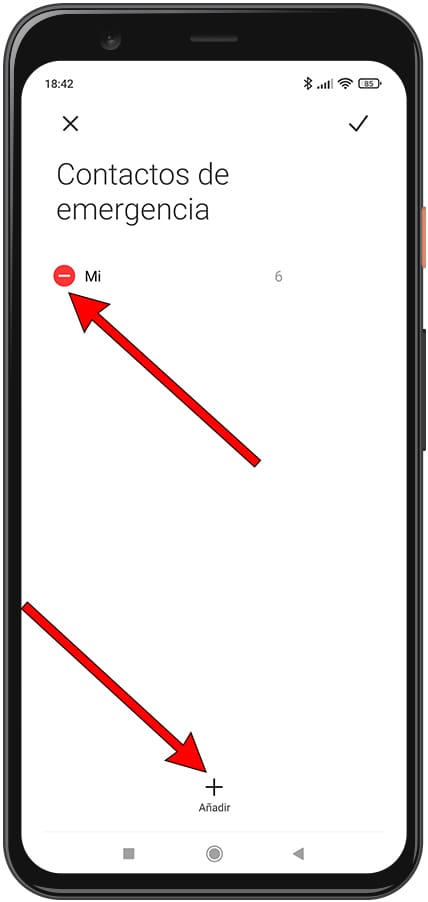 Editar contactos de emergencia Xiaomi