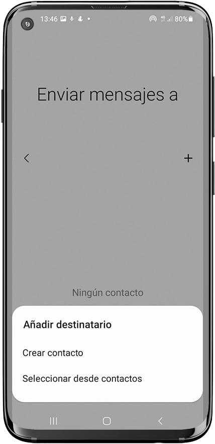 Añadir destinatarios emergencia Samsung