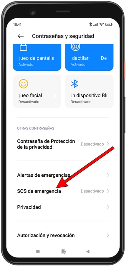 SOS de emergencia Xiaomi