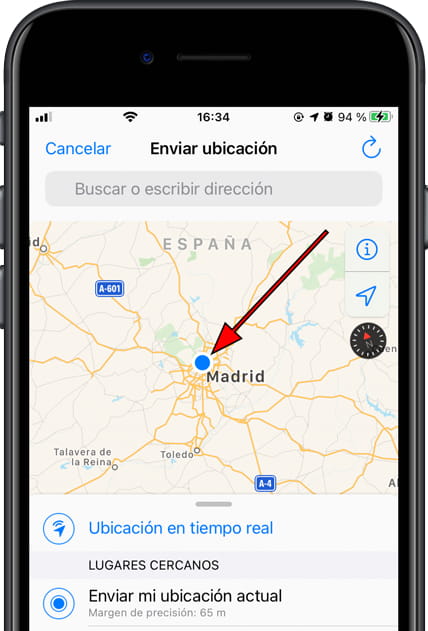Ubicación actual WhatsApp