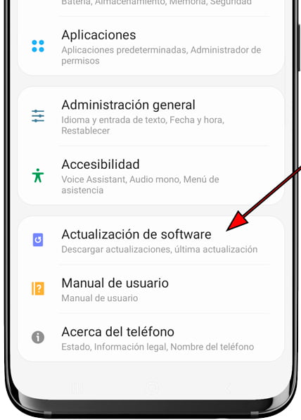 Actualización de software Samsung Galaxy