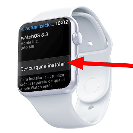 Descargar e instalar actualización Apple Watch