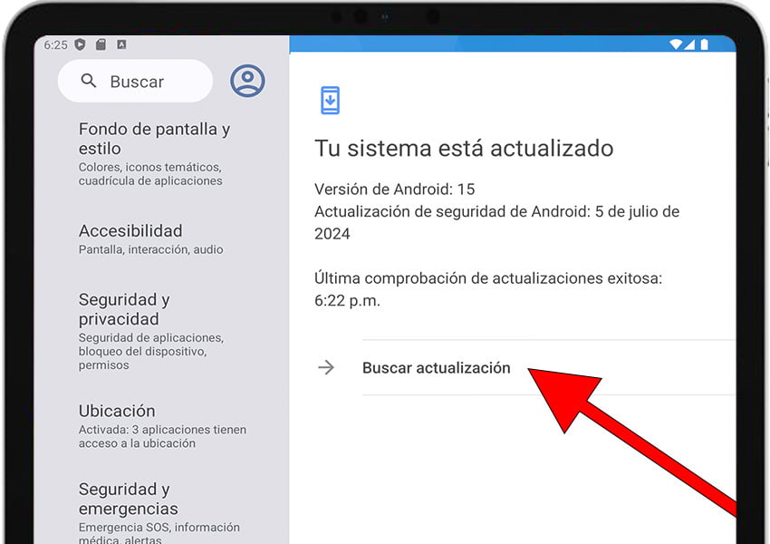 Buscar actualización Android