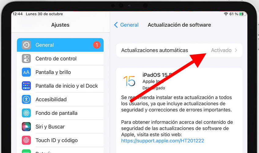 Actualizaciones automáticas iPhone