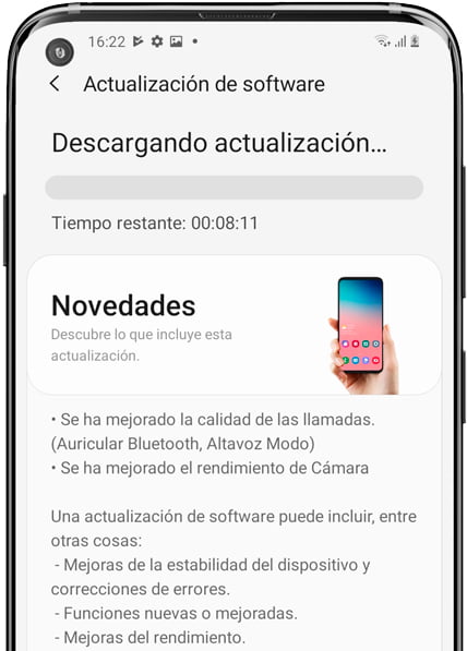 Descargando actualización Samsung Galaxy