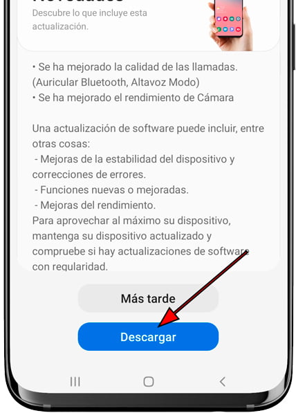 Descargar actualización Samsung Galaxy