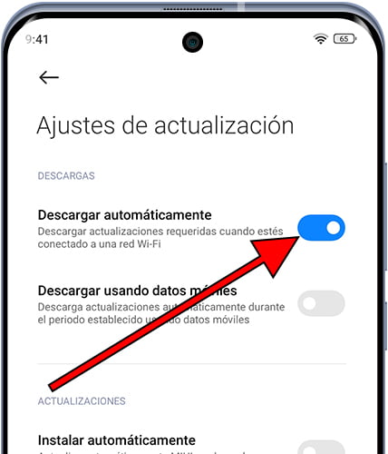 Descargar actualizaciones automáticamente Xiaomi