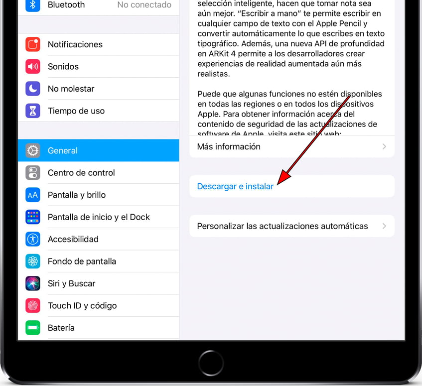 Actualizaciones de iOS iPhone