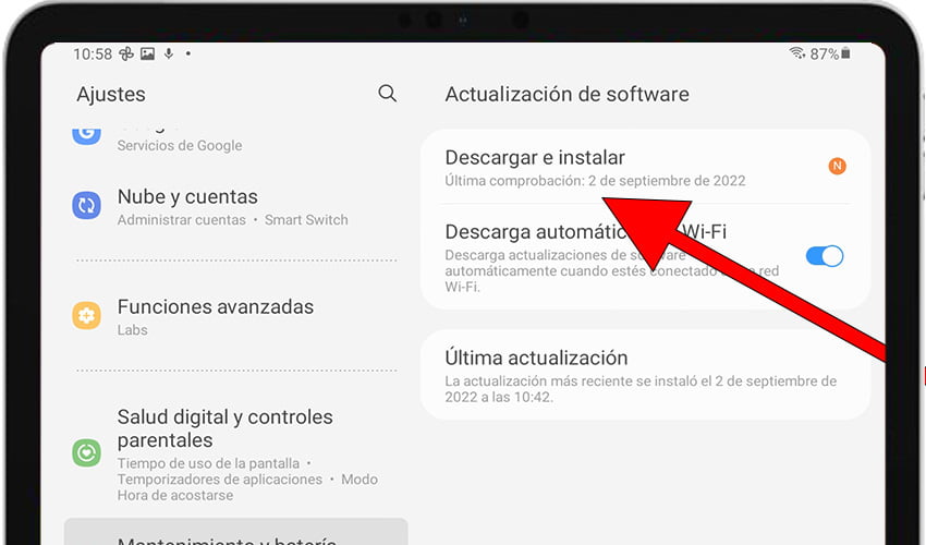 Ajustes Galaxy Tab S10 Ultra