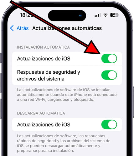 Actualizaciones de iOS iPhone