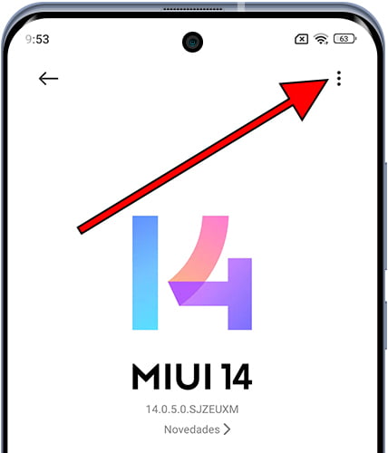 Ajustes actualizaciones Xiaomi
